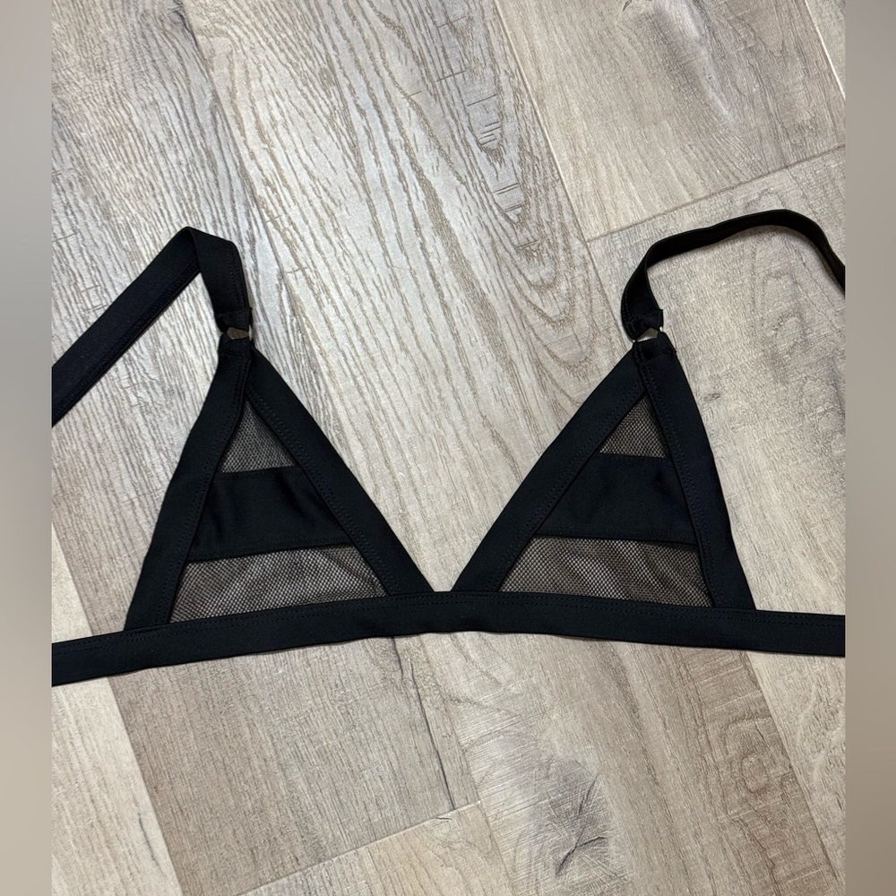 Black Mesh Triangle Bikini Top - Brand Unknown
